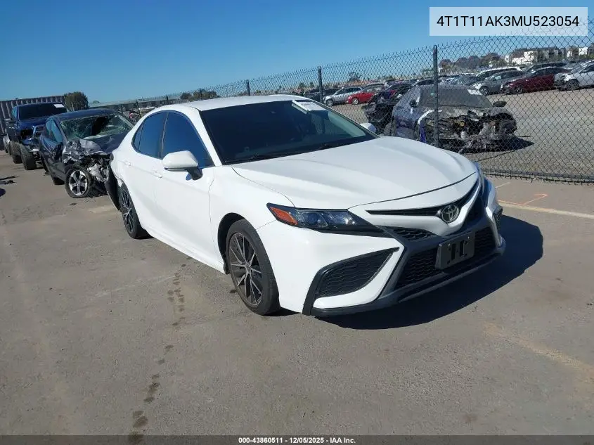 4T1T11AK3MU523054 2021 Toyota Camry Se