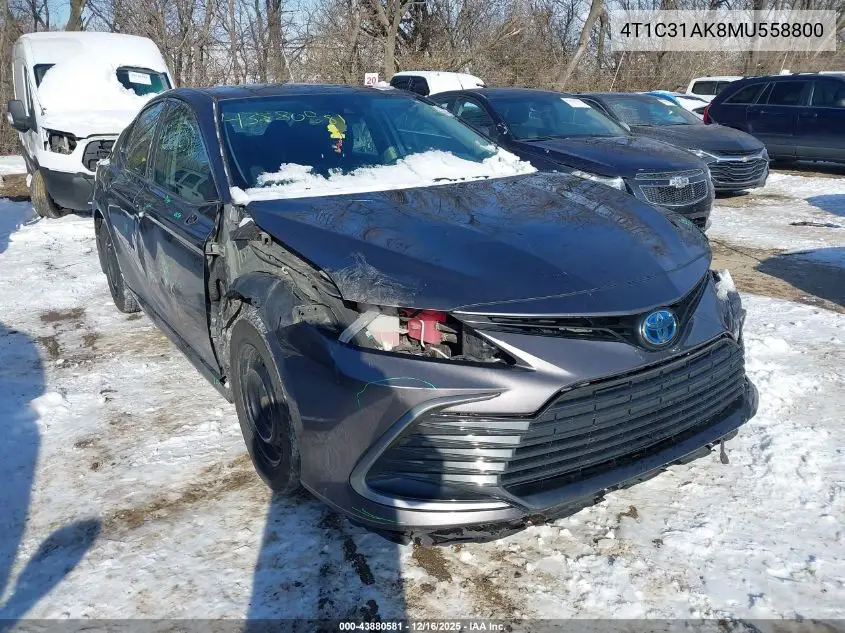 4T1C31AK8MU558800 2021 Toyota Camry Le Hybrid