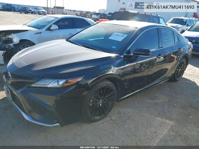 4T1K61AK7MU411693 2021 Toyota Camry Xse