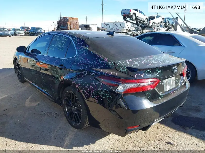 4T1K61AK7MU411693 2021 Toyota Camry Xse