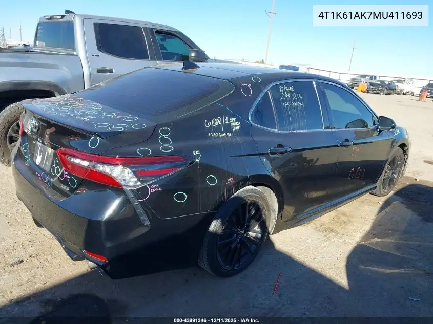 4T1K61AK7MU411693 2021 Toyota Camry Xse
