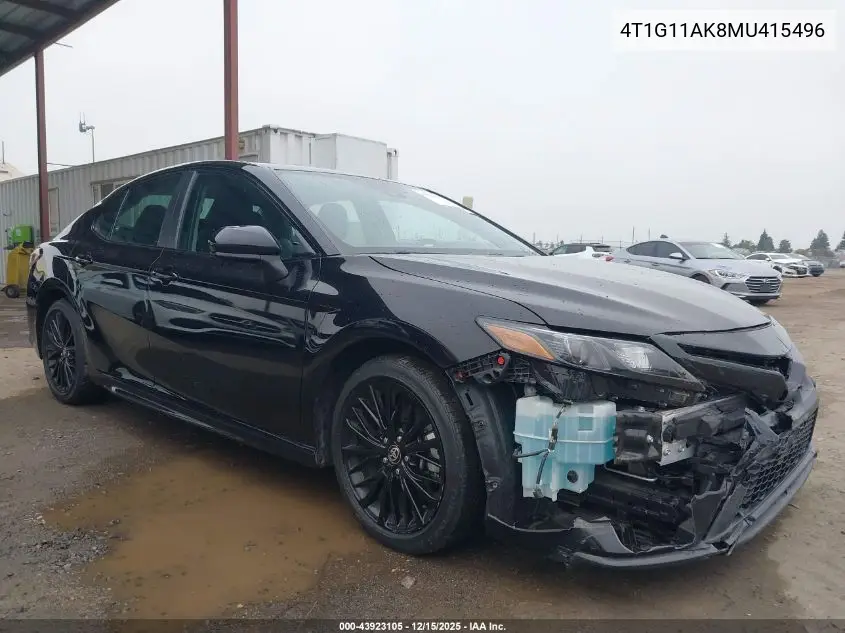 4T1G11AK8MU415496 2021 Toyota Camry Se Nightshade Edition