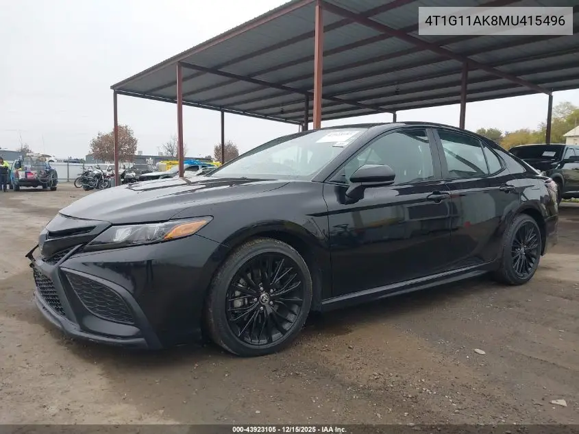 4T1G11AK8MU415496 2021 Toyota Camry Se Nightshade Edition