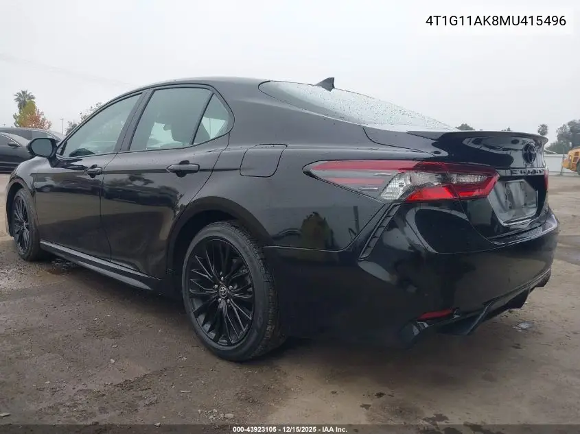 4T1G11AK8MU415496 2021 Toyota Camry Se Nightshade Edition