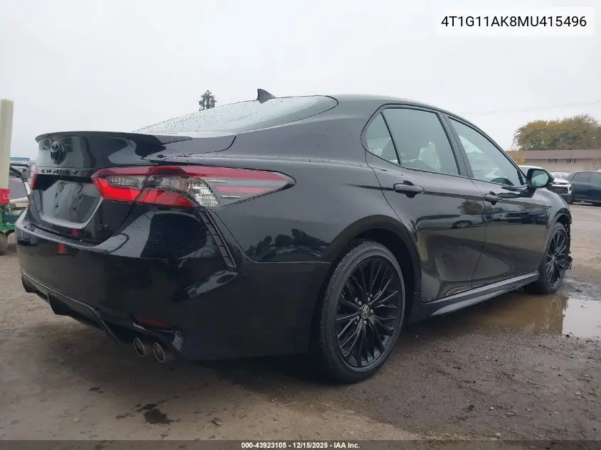 4T1G11AK8MU415496 2021 Toyota Camry Se Nightshade Edition
