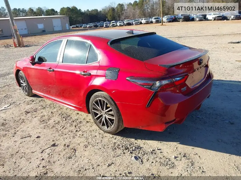 4T1G11AK1MU465902 2021 Toyota Camry Se