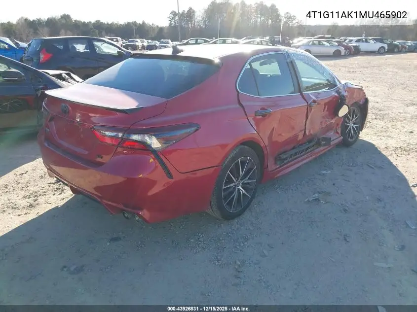 4T1G11AK1MU465902 2021 Toyota Camry Se