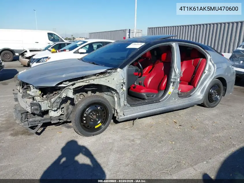 4T1K61AK5MU470600 2021 Toyota Camry Xse