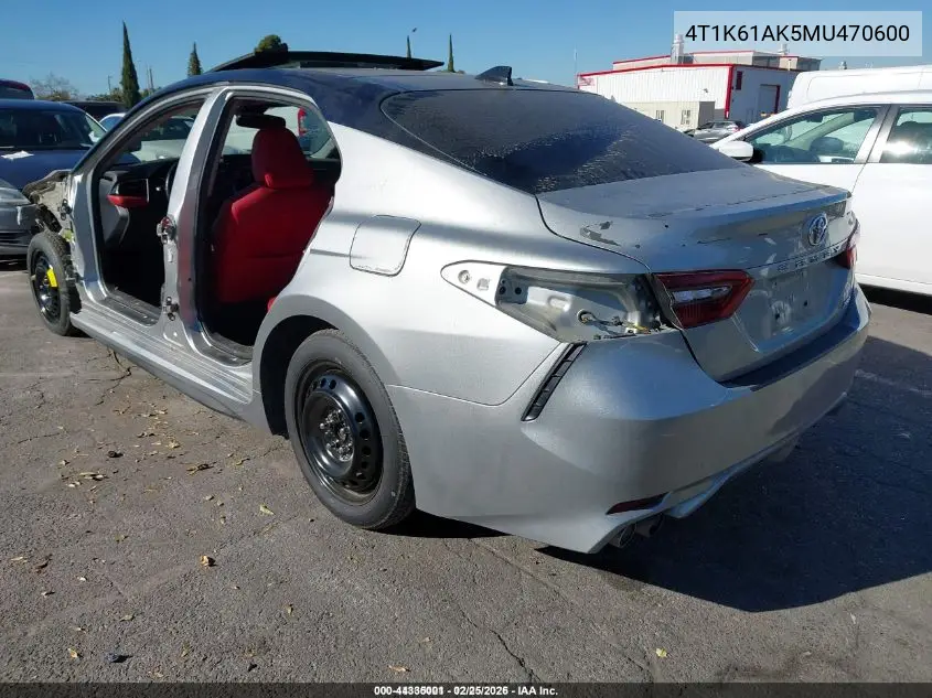 4T1K61AK5MU470600 2021 Toyota Camry Xse