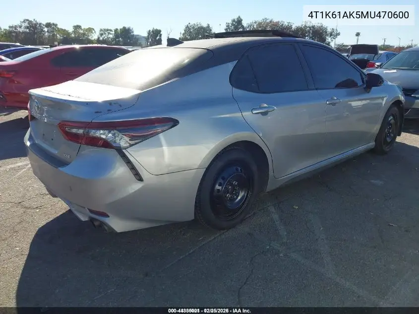 4T1K61AK5MU470600 2021 Toyota Camry Xse