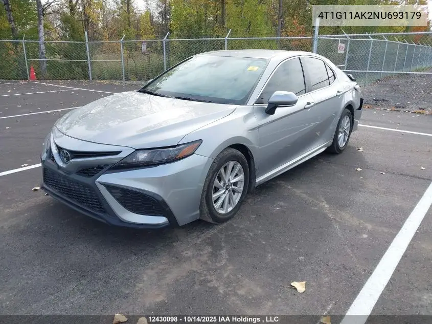 4T1G11AK2NU693179 2022 Toyota Camry Se