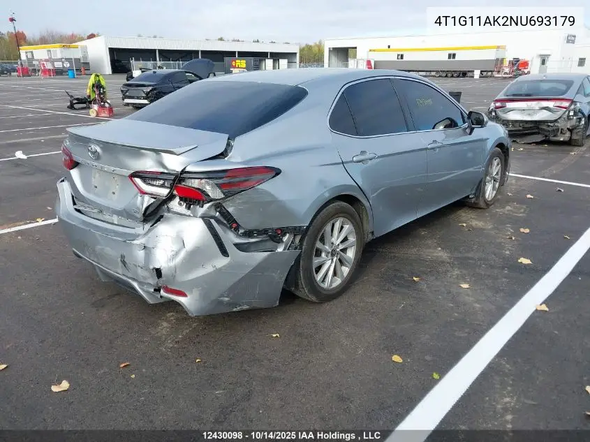 4T1G11AK2NU693179 2022 Toyota Camry Se
