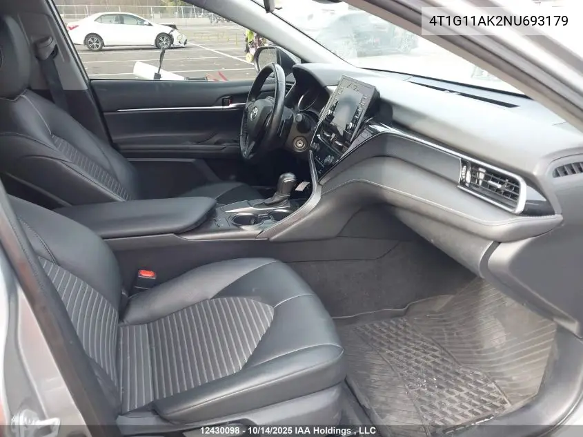 4T1G11AK2NU693179 2022 Toyota Camry Se