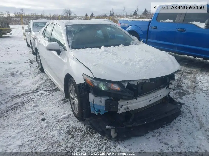 4T1G11AK4NU693460 2022 Toyota Camry Se