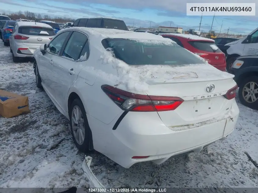 4T1G11AK4NU693460 2022 Toyota Camry Se