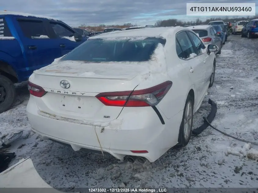 4T1G11AK4NU693460 2022 Toyota Camry Se