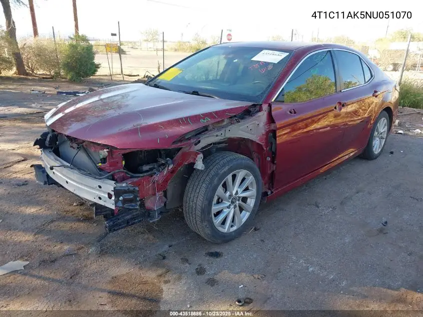 4T1C11AK5NU051070 2022 Toyota Camry Le