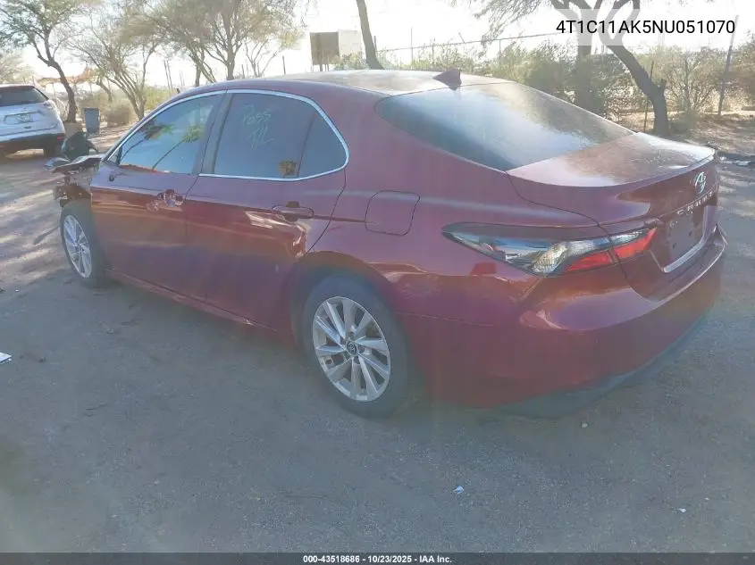 4T1C11AK5NU051070 2022 Toyota Camry Le