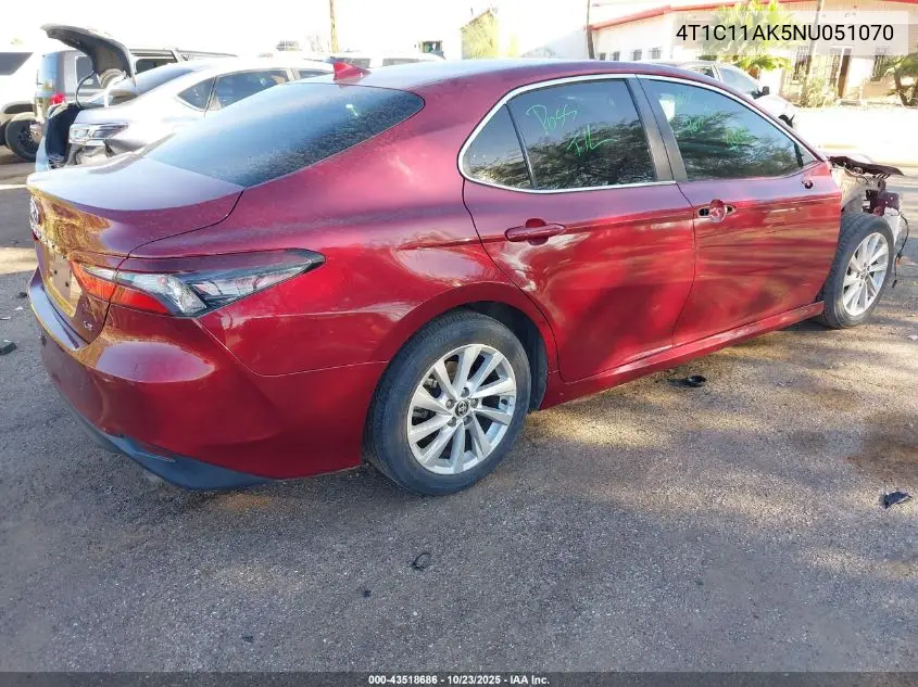 4T1C11AK5NU051070 2022 Toyota Camry Le