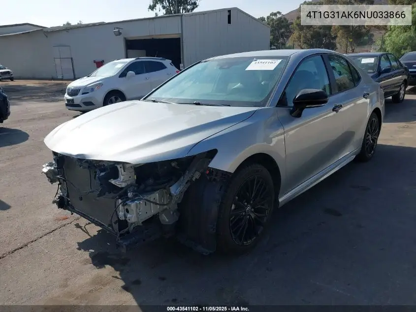 4T1G31AK6NU033866 2022 Toyota Camry Nightshade Edition Hybrid