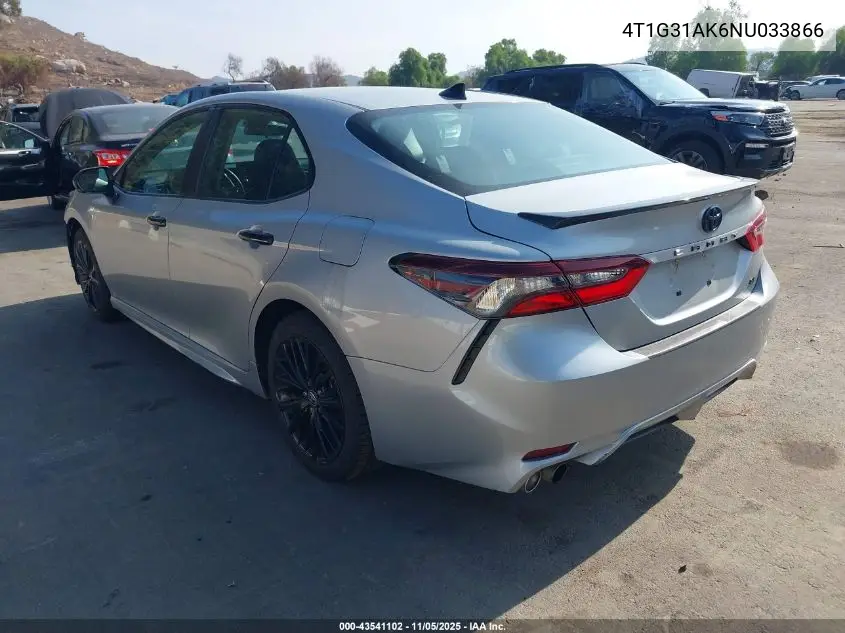 4T1G31AK6NU033866 2022 Toyota Camry Nightshade Edition Hybrid