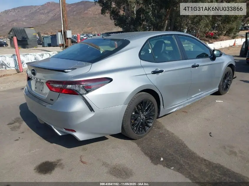 4T1G31AK6NU033866 2022 Toyota Camry Nightshade Edition Hybrid