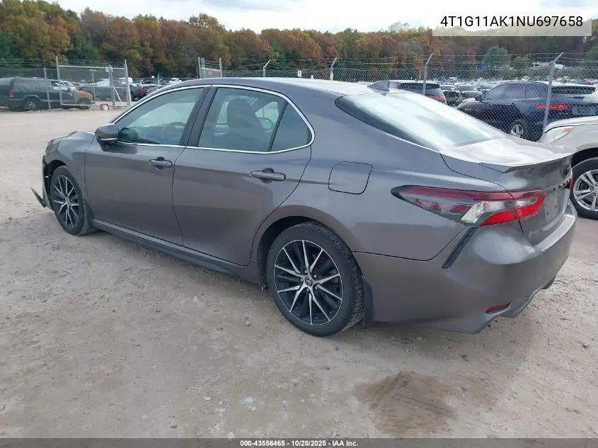 4T1G11AK1NU697658 2022 Toyota Camry Se