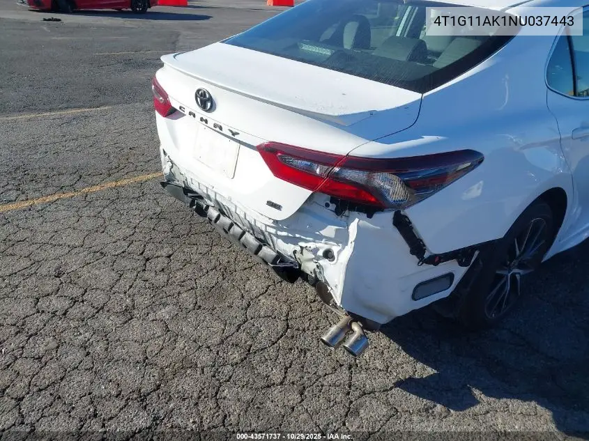4T1G11AK1NU037443 2022 Toyota Camry Se
