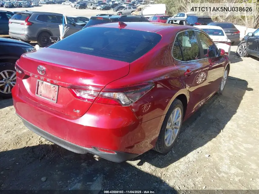 4T1C11AK5NU038626 2022 Toyota Camry Le
