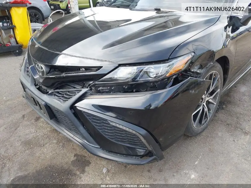 4T1T11AK9NU626402 2022 Toyota Camry Se