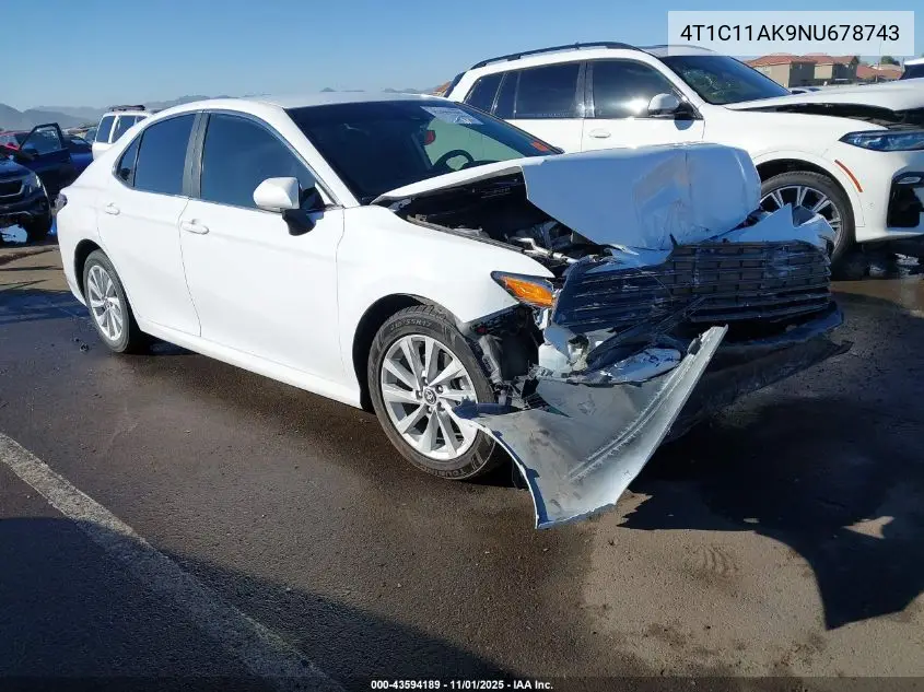 4T1C11AK9NU678743 2022 Toyota Camry Le