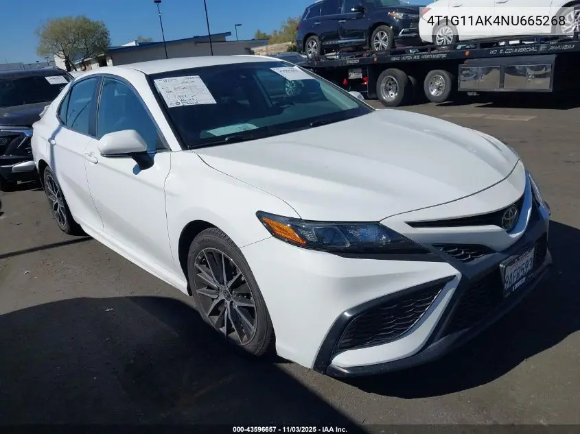 4T1G11AK4NU665268 2022 Toyota Camry Se