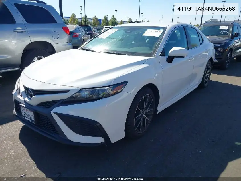 4T1G11AK4NU665268 2022 Toyota Camry Se