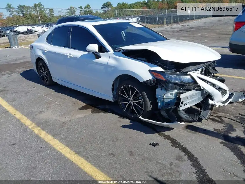 4T1T11AK2NU696517 2022 Toyota Camry Se