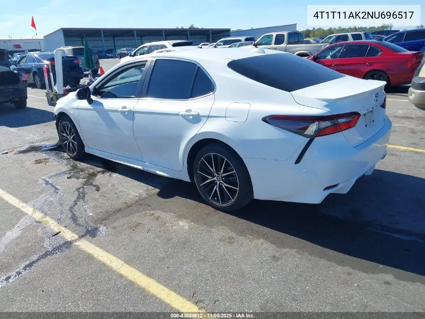 4T1T11AK2NU696517 2022 Toyota Camry Se