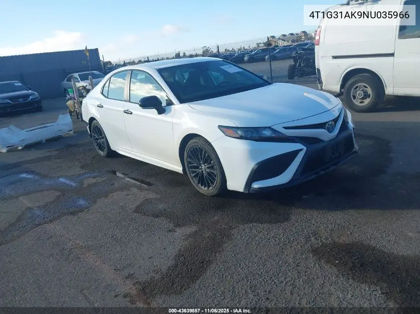 4T1G31AK9NU035966 2022 Toyota Camry Nightshade Edition Hybrid