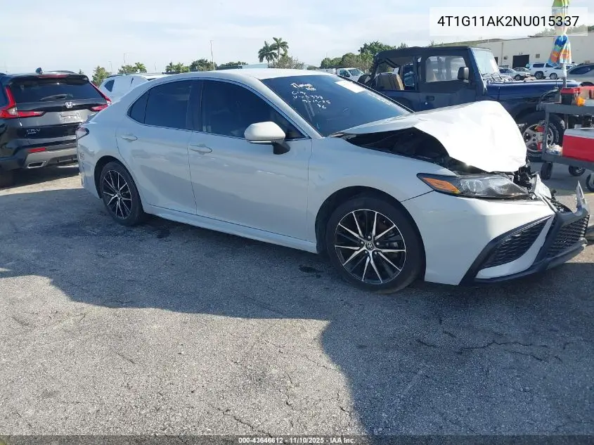4T1G11AK2NU015337 2022 Toyota Camry Se