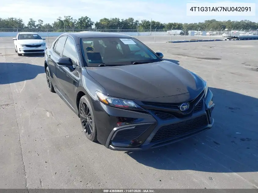 4T1G31AK7NU042091 2022 Toyota Camry Nightshade Edition Hybrid