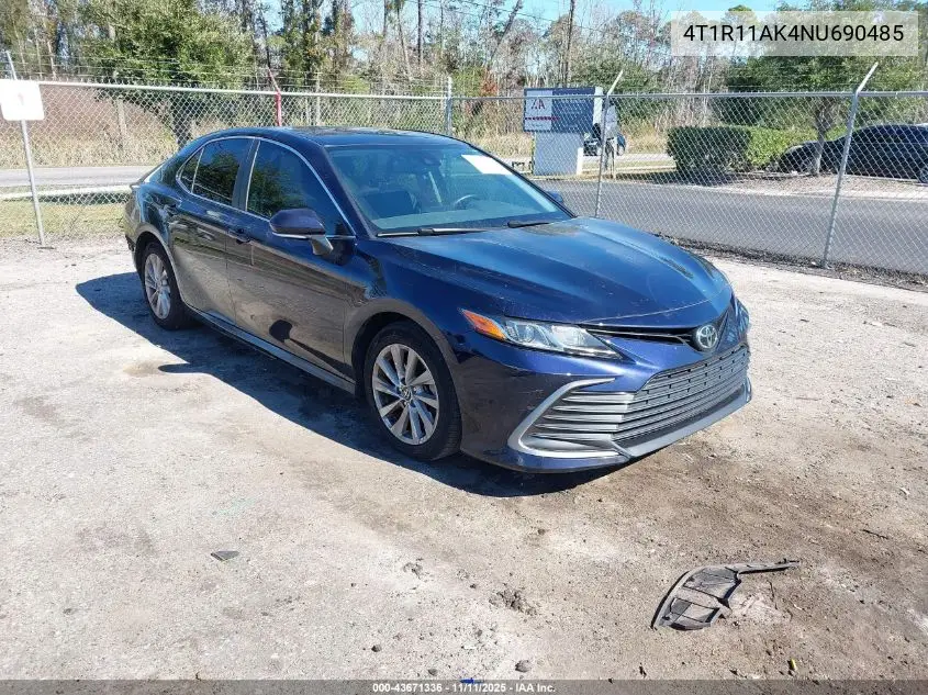 4T1R11AK4NU690485 2022 Toyota Camry Le