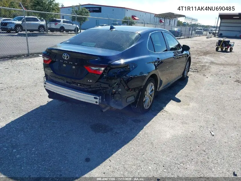 4T1R11AK4NU690485 2022 Toyota Camry Le