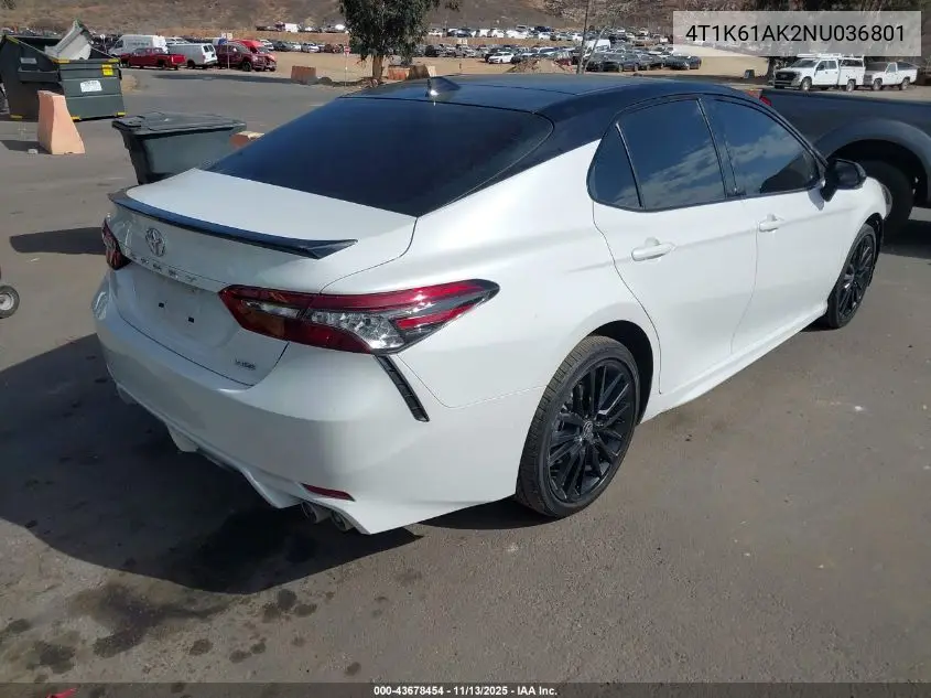4T1K61AK2NU036801 2022 Toyota Camry Xse