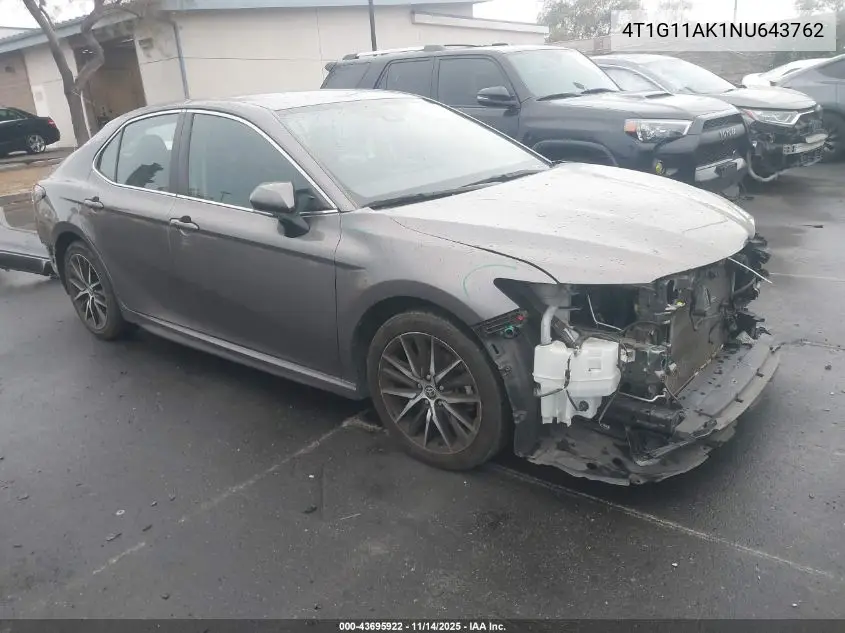 4T1G11AK1NU643762 2022 Toyota Camry Se