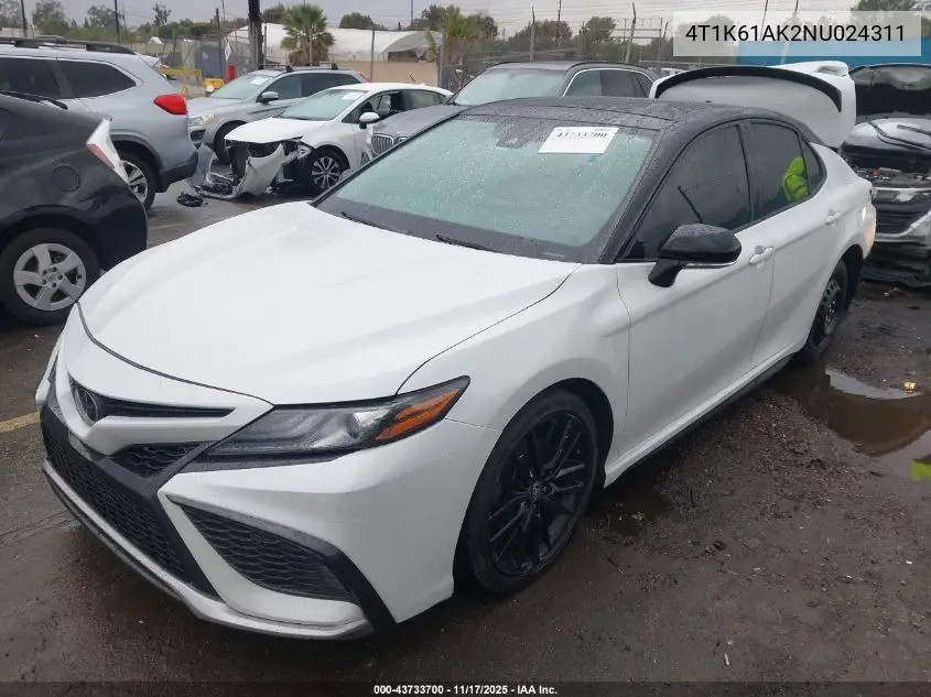 4T1K61AK2NU024311 2022 Toyota Camry Xse