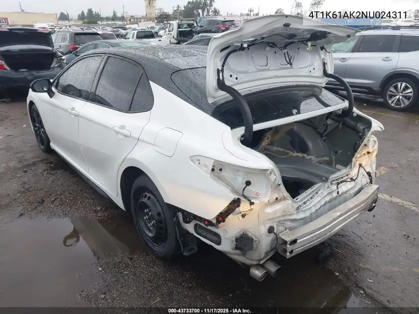 4T1K61AK2NU024311 2022 Toyota Camry Xse