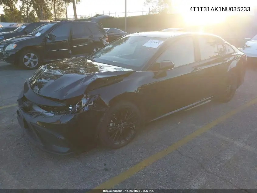 4T1T31AK1NU035233 2022 Toyota Camry Nightshade Edition Hybrid