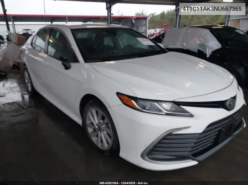 4T1C11AK3NU667365 2022 Toyota Camry Le