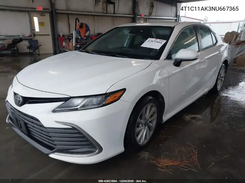 4T1C11AK3NU667365 2022 Toyota Camry Le