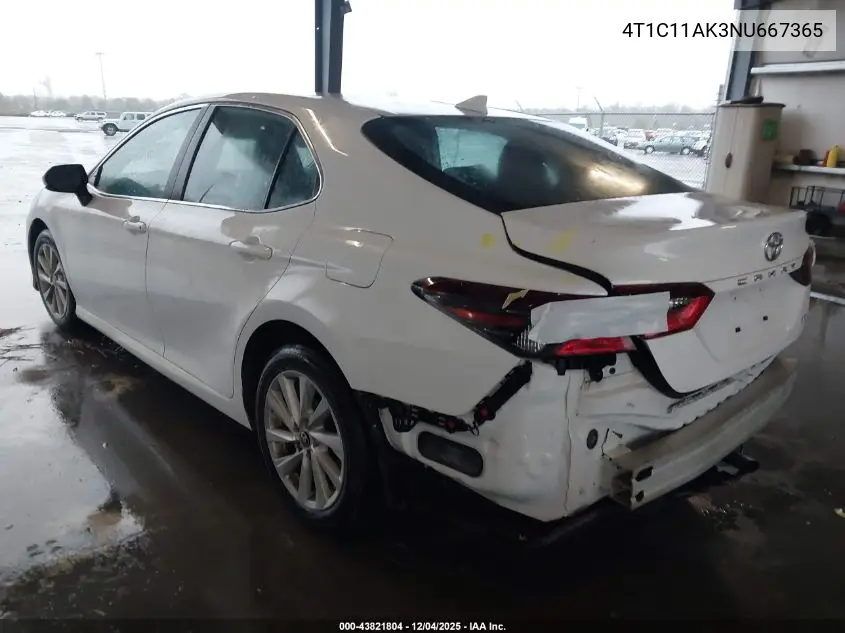 4T1C11AK3NU667365 2022 Toyota Camry Le
