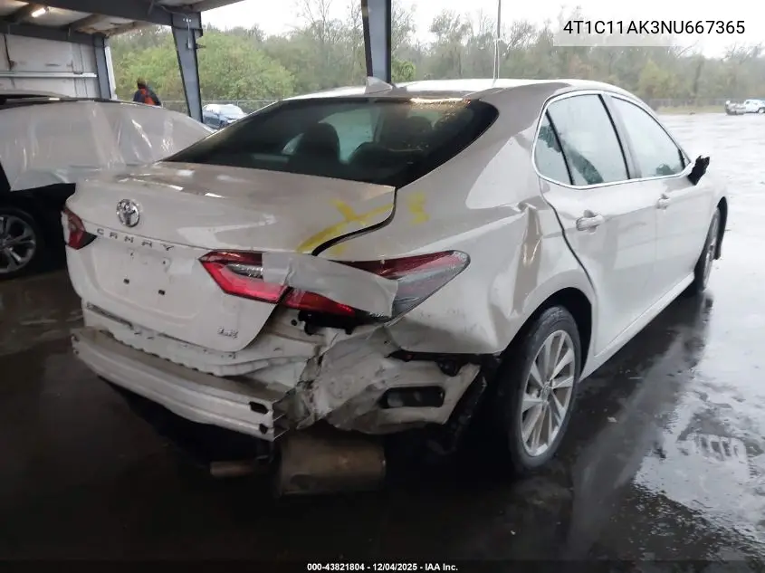 4T1C11AK3NU667365 2022 Toyota Camry Le