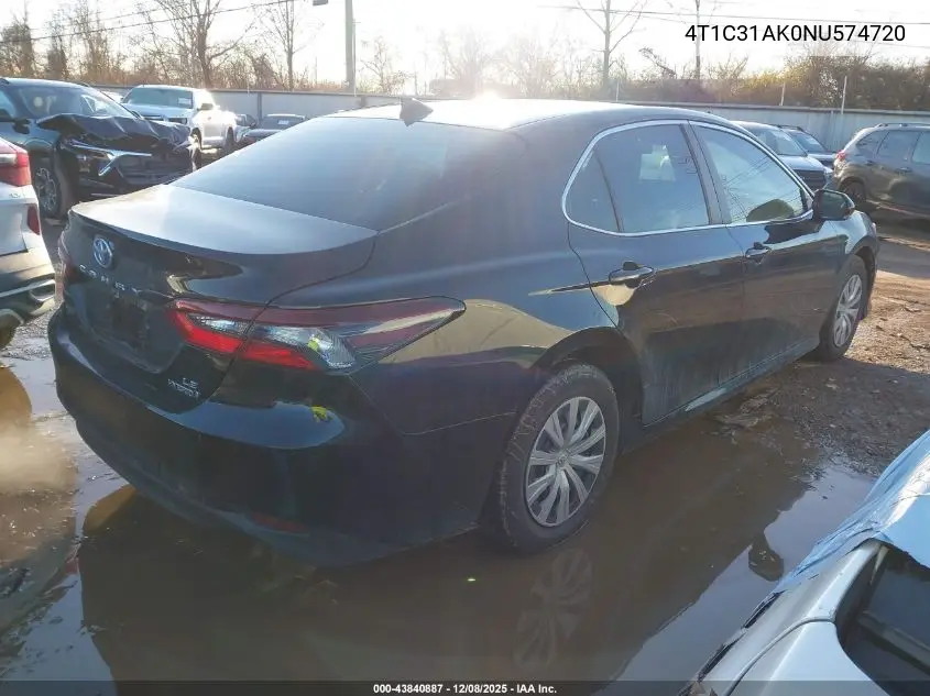 4T1C31AK0NU574720 2022 Toyota Camry Le Hybrid